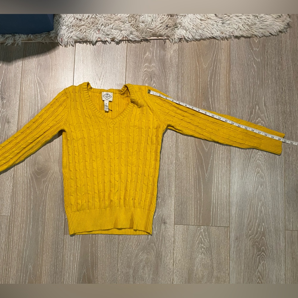 Yellow Cable Knit Women's Sweater